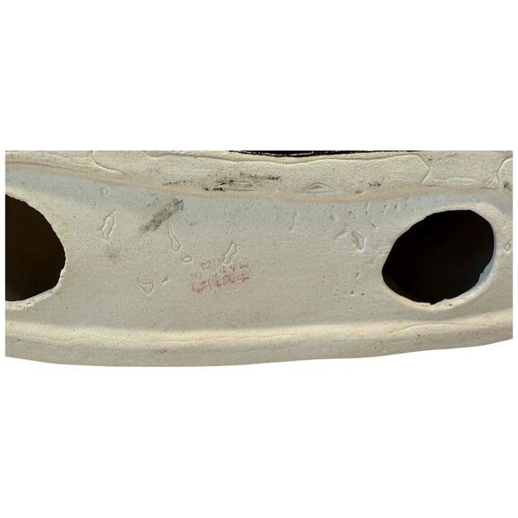 Vtg MCM Black Ceramic Stalking Lion Cat Figurine Green Eyes 9” Gloss Art Rare - Picture 10 of 16